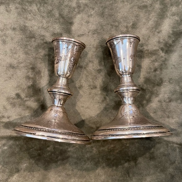Vintage Sterling weighted candlesticks EMPIRE SET OF 2 - Picture 2 of 5